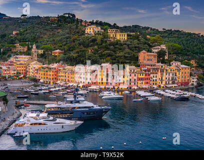 Oeil à Portofino, Golfo Paradiso, Gênes, La Riviera du Levant Tu, Ligurie, Italie, Europe, Blick auf Portofino, Provinz Genua, Riviera di Levan Banque D'Images