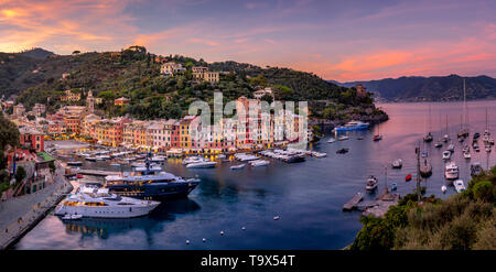 Oeil à Portofino, Golfo Paradiso, Gênes, La Riviera du Levant Tu, Ligurie, Italie, Europe, Blick auf Portofino, Provinz Genua, Riviera di Levan Banque D'Images