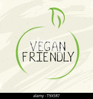 Vegan friendly étiquette et produit de haute qualité de badges. La nourriture faite maison bio produit Bio Eco Bio alimentation saine Pure, bio et naturels sur l'icône du produit Illustration de Vecteur