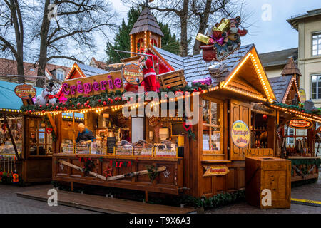 Foire de Noël dans le jardin de l'anatomie dans la vieille ville de Heidelberg, Heidelberg, Bade-Wurtemberg, Allemagne, Europe, Weihnachtsmarkt am Anatomiegarten Banque D'Images