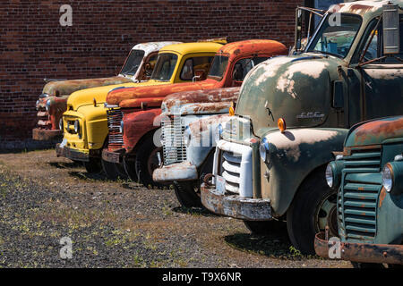 Les camionnettes représentent Dave's vieux camion de collecte de sauvetage dans Sprague, l'État de Washington, USA [pas de biens : disponible uniquement pour les licences d'édition] Banque D'Images