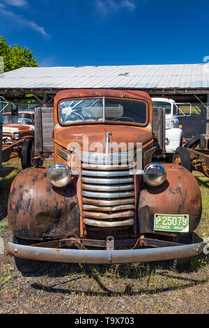 Camion Dodge Ram dans Dave's vieux camion de collecte de sauvetage dans Sprague, l'État de Washington, USA [pas de biens : disponible uniquement pour les licences d'édition] Banque D'Images