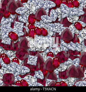 Diamants et rubis Seamless Texture Tile Banque D'Images