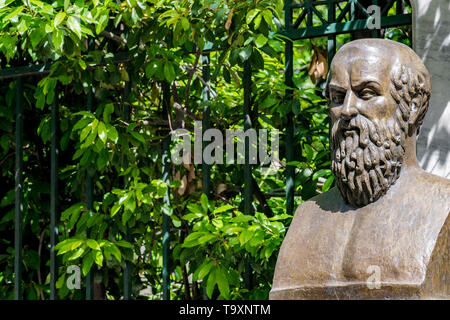 Buste du poète tragique Eschyle à Athènes, Grèce Banque D'Images