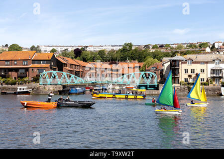 BRISTOL, Royaume-Uni - Mai 14 : voir des bateaux sur la rivière Avon à Bristol le 14 mai 2019. Des personnes non identifiées Banque D'Images