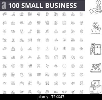 Small business line icônes, signes, vector set, contours concept illustration Illustration de Vecteur