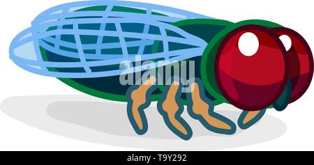 L'insecte vecteur cute cartoon clip art fly Illustration de Vecteur