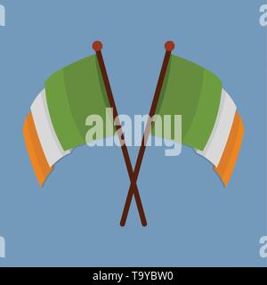 Deux drapeaux Irlande symbole vector illustration Illustration de Vecteur