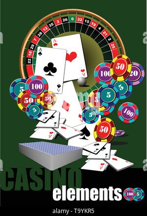 Éléments de Casino. Vector illustration Illustration de Vecteur