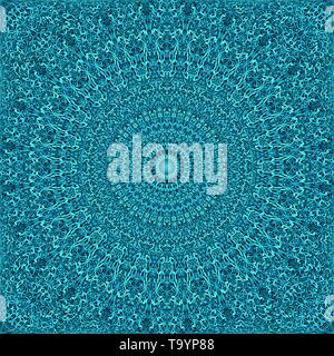 Teal jungle transparente motif mandala kaleidoscope wallpaper - conception graphique d'arrière-plan de méditation vecteur géométrique Illustration de Vecteur