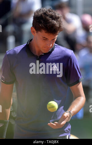 Dominic Thiem d'Autriche en action lors du match contre Fernando Verdasco de l'Espagne. Roma 16-05-2018 Foro Italico Internazionali BNL D'Italia Il Banque D'Images