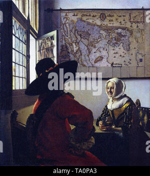 Johannes Vermeer - officier laughing girl 1657 Banque D'Images