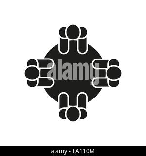 Icône séminaire. Discussion et réunion, symbole de communication. Conception plate. Stock - illustration vectorielle. Illustration de Vecteur