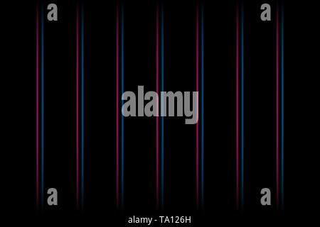 3d rouge et bleu neon light fading vertical d'éléments sur fond noir. Futuristic abstract pattern. Illustration de Vecteur