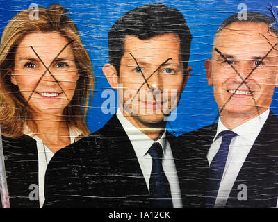 Les élections européennes : l'affiche politique bénéficiait du large, Lyon, France Banque D'Images