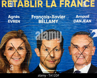 Les élections européennes : l'affiche politique bénéficiait du large, Lyon, France Banque D'Images