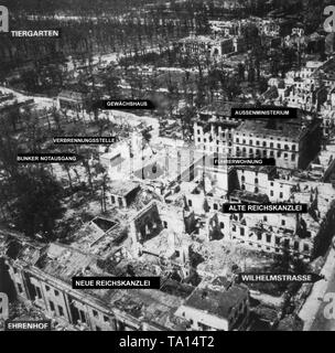 L'a détruit des bâtiments de l'ancienne et de la nouvelle chancellerie du Reich dans la Wilhelmstrasse à Berlin. Banque D'Images