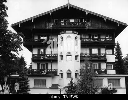 Pension Hanselbauer à Bad Wiessee, sur le lac Tegernsee, où Ernst Roehm et autres dirigeants SA ont été assassinés le 30 juin 1934. Photo non datée, probablement des années 1950. Banque D'Images