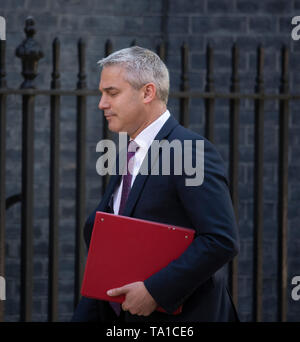 Downing Street, London, UK. 21 mai 2019. Stephen Barclay, Secrétaire d'État à la sortie de l'Union européenne, Brexit Secrétaire à Downing Street pour réunion hebdomadaire du cabinet. Credit : Malcolm Park/Alamy Live News. Banque D'Images