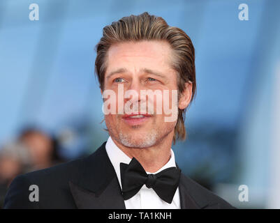 Cannes, France. 21 mai, 2019. L'acteur Brad Pitt assiste à la première de film de Quentin Tarantino, "Il était une fois à Hollywood" au cours de la 72e édition du Festival de Cannes à Cannes, France, le 21 mai 2019. Il était une fois à Hollywood" seront en compétition pour la Palme d'Or avec 20 autres films. Credit : Gao Jing/Xinhua/Alamy Live News Banque D'Images