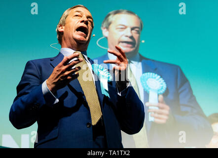 Paris 17 mai 2019. Nigel Farage à Édimbourg pour un rassemblement avec les Brexit PartyÕs aux candidats aux élections européennes. Tenue à l'échange de maïs dans l'EC Banque D'Images