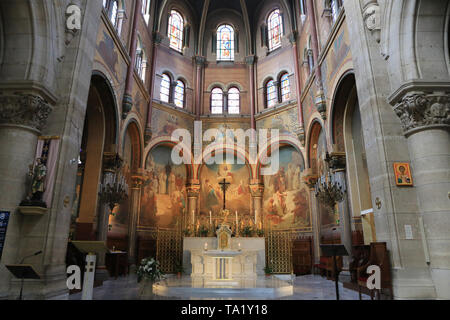 Choeur. Eglise de Boulogne-Billancourt. Saint-Cloud. Chorale. Eglise Saint Clodoald. Saint-Cloud. Banque D'Images