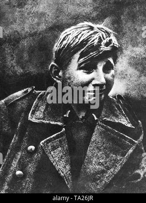 À la fin de la Seconde Guerre mondiale, les membres de la jeunesse d'Hitler ont été prises dans l'armée, de plus en plus jeunes Banque D'Images