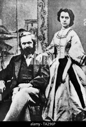 Karl Marx et sa fille Jenny Marx. Banque D'Images