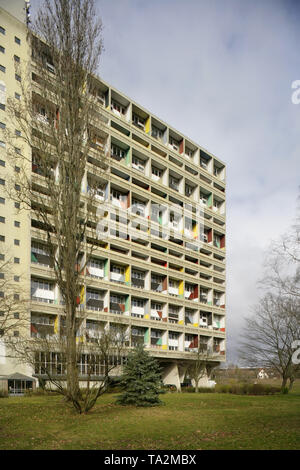 Le conçu Le Corbusier Unite d'habitation immeuble (1958), Berlin, Allemagne. Banque D'Images