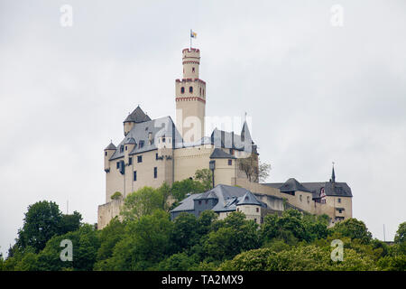 Marksburg Braubach, mourir dans l'UNESCO-Welterbe Oberes Mittelrheintal, Rheinland-Pfalz, Deutschland, Marksburg | au village Halsenbach, Unesco wor Banque D'Images