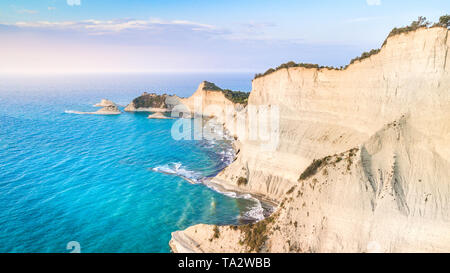 Belle vue de Cap Drastis à Corfou en Grèce Banque D'Images