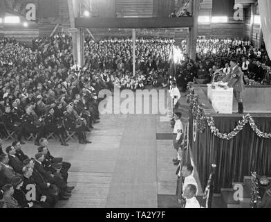 Après l'annexion de l'Autriche au Reich allemand, le dictateur nazi visité Klagenfurt, la capitale de la province de Carinthie. Banque D'Images