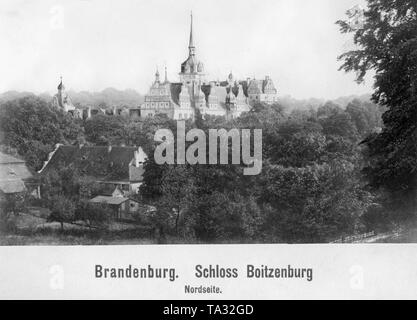 Côté nord du château de Boitzenburg, siège de la famille d'Arnim dans l'Uckermark, la Prusse. Banque D'Images