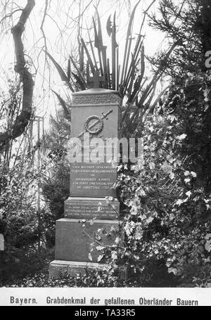 Monument de la Grave tombé bernois agriculteurs au Bauernschlacht la Sendlinger (Sendling Nuit de meurtre) en 1705. (Sans date vers 1900), Banque D'Images