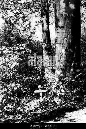 Tombe d'un membre d'une société de propagande allemande pendant la campagne militaire en France. Photo. Bossig Banque D'Images