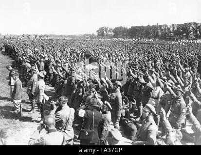 Au mois de mars de l'Stahlhelm à Breslau les membres de prêter serment pour une Allemagne libre. Banque D'Images