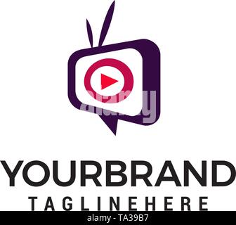 Logo télévision media concept design template vector Illustration de Vecteur