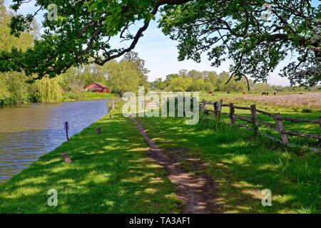 La rivière Wey navigation près de Papercourt verrou sur un jour étés Ripley,Surrey England UK Banque D'Images