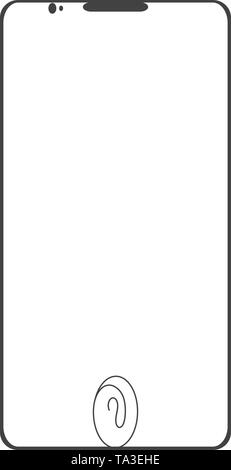 Vecteur d'écran plein d'accès par empreinte digitale Smart Phone Illustration de Vecteur