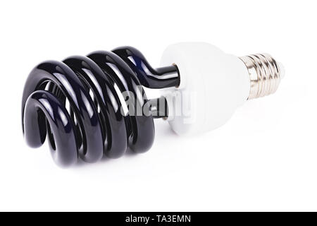 Ampoule CFL UV isolée sur fond blanc Banque D'Images