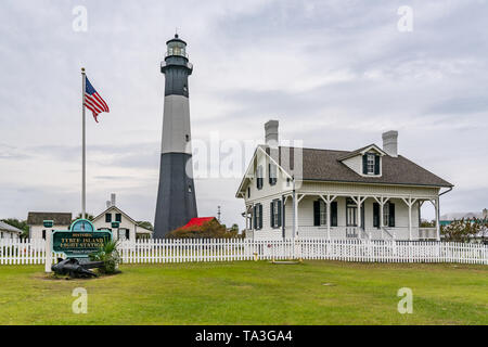 Tybee Island historique Light Station près de Savannah, Géorgie Banque D'Images