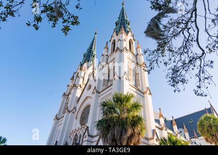 Cathédrale St Jean le Baptiste à Savannah, Géorgie Banque D'Images