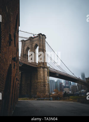 Pont de Brooklyn Dumbo Banque D'Images