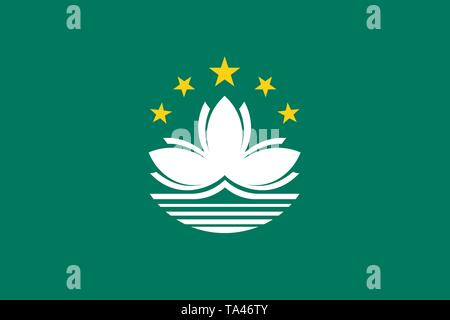 Vecteur de Macao drapeau. La Chine. Région administrative spéciale de Macao de la République populaire de Chine Illustration de Vecteur