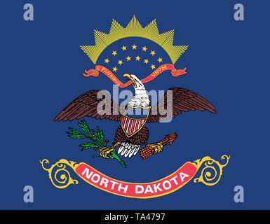 North Dakota State flag. États-unis d'Amérique Illustration de Vecteur