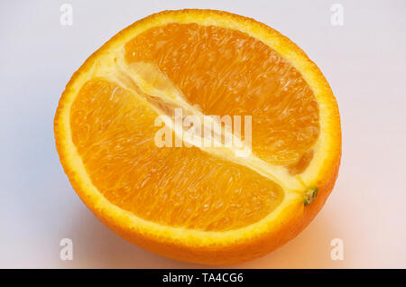 Macro photo gros plan orange en tranches avec une grande profondeur de champ fond d'agrumes Banque D'Images