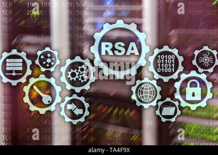 RSA. Système de chiffrement Rivest Shamir Adleman. La cryptographie et la sécurité du réseau. Banque D'Images