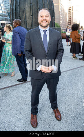 New York, NY - 21 mai 2019 : le président du Conseil de la ville de New York Corey Johnson assister à la ligne haute du printemps 2019 sur le parc High Line Banque D'Images