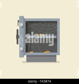 Coffre-fort vide vector illustration. Télévision style design Illustration de Vecteur