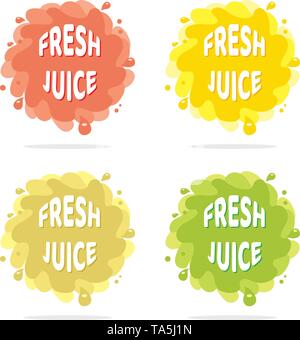 Jus coloré vecteur milieux isolés splash. Convient pour orange, tomate, raisin, citron vert, kiwi, de carottes et d'autres jus de fruits et légumes w logo Illustration de Vecteur